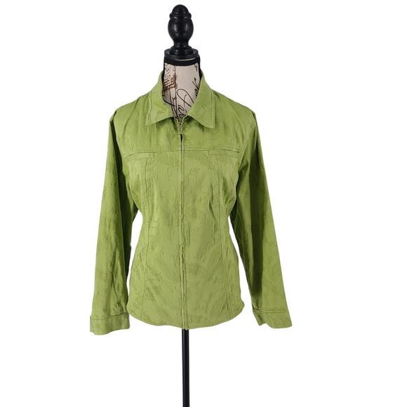 Jones New York Signature jacquard Shacket ladies green Size 1x Proper finished - Picture 1 of 9